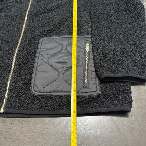 Jones New York Women's Full Zip Side Pockets Fleece Sherpa Black Jacket Size 1X - Picture 7 of 9